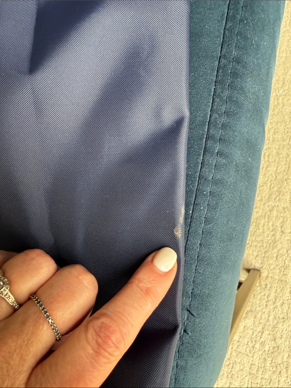 Longchamp Navy Tote with Brown Leather Trim - Picture 3 of 7